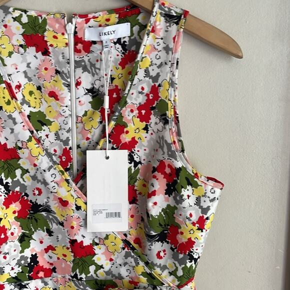 Likely Floral Vera Dress Ivory/red Multi - Picture 3 of 16